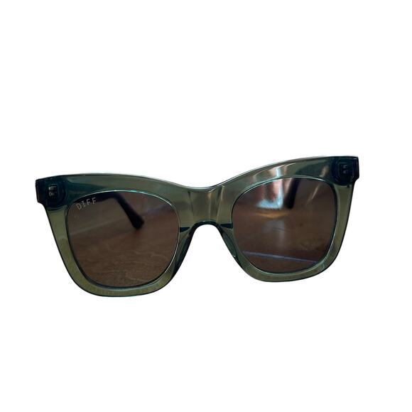 DIFF Eyewear Kaia Julep Crystal + Grey Mirror Polarized Lens Sunglasses - Picture 2 of 9